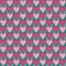 Blue and pink pattern patchwork heart valentine in retro style on white background. Vector seamless tribal pattern