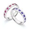 Blue and Pink Sapphire Diamond Eternity Rings