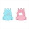 Blue and pink school bag or backpack