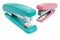 Blue and pink staplers