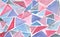 Blue and pink triangular watercolor background