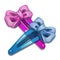 Blue and pink women hair clip with bow