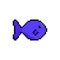 Blue Pixel fish . Vector illustration for your design