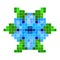 Blue pixel flower