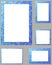 Blue pixel mosaic page border frame set