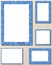 Blue pixel mosaic page frame set