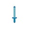 Blue pixel sword icon. Pixel weapon isolated. Video game cartoon sword icon. Vector
