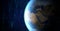 Blue planet for wallpaper, Panoramic view of the Earth, star and galaxy