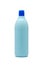 Blue plastic bleach bottle