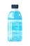 Blue plastic bottle holds purified water icon