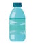 Blue plastic bottle of purified drinking water