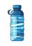 Blue plastic bottle with purified water icon