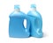 Blue plastic liquid detergent bottle. . Laundry container, merchandise template.
