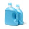 Blue plastic liquid detergent bottle. . Laundry container, merchandise template.