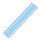 Blue plastic ruler. Cute hand drawn illustration . White background.