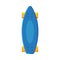Blue Plastic Skateboard, View from Above Flat Vector Illustration