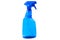 Blue plastic water spray bottle isolated on white background. Blue blank plastic spray detergent bottle isolated on white backgrou