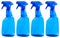 Blue plastic water spray bottle isolated on white background. Blue blank plastic spray detergent bottle isolated on whiteBlue plas