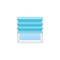 Blue pleated blind. Vector illustration. Flat icon of shade.