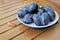Blue plums delicious organic fruits good gourmet product