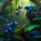 Blue Poison Dart Frog Habitats. Generative AI