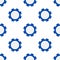 Blue Poker Chip Flat Icon Seamless Pattern