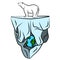 Blue polarbear on iceberg nature art