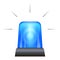 Blue police flasher icon, cartoon style