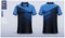 Blue Polo shirt mockup template design for soccer jersey, football kit, sportswear.T-shirt mockup with fabric pattern.