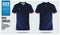 Blue Polo shirt sport template design for soccer jersey, football kit or sportswear. Sport uniform in front view and back view.