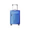 Blue Polycarbonate Suitcase with Wheels, Traveler Luggage Vector Illustration