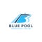 Blue pool vector icon Illustration Logo template