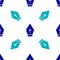 Blue Pope hat icon isolated seamless pattern on white background. Christian hat sign. Vector