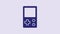 Blue Portable tetris electronic game icon isolated on purple background. Vintage style pocket brick game. Interactive