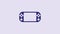 Blue Portable video game console icon isolated on purple background. Gamepad sign. Gaming concept. 4K Video motion