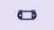 Blue Portable video game console icon isolated on purple background. Gamepad sign. Gaming concept. 4K Video motion