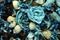 Blue potpourri background