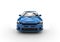 Blue Powerful Sports Car on White Background