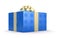 Blue present or gift box with bow