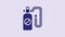 Blue Pressure sprayer for extermination of insects icon isolated on purple background. Pest control service