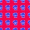 Blue Printer icon isolated seamless pattern on red background. Vector Illustration