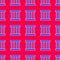 Blue Prison window icon isolated seamless pattern on red background. Vector