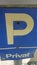 Blue private parking lot road sign