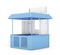 Blue promo counter isolated. 3d rendering