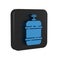 Blue Propane gas tank icon isolated on transparent background. Flammable gas tank icon. Black square button.