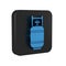 Blue Propane gas tank icon isolated on transparent background. Flammable gas tank icon. Black square button.