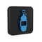 Blue Propane gas tank icon isolated on transparent background. Flammable gas tank icon. Black square button.