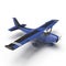 Blue Propeller civil plane on white. 3D illustration