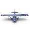 Blue Propeller civil plane on white. 3D illustration