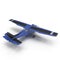 Blue Propeller civil plane on white. 3D illustration